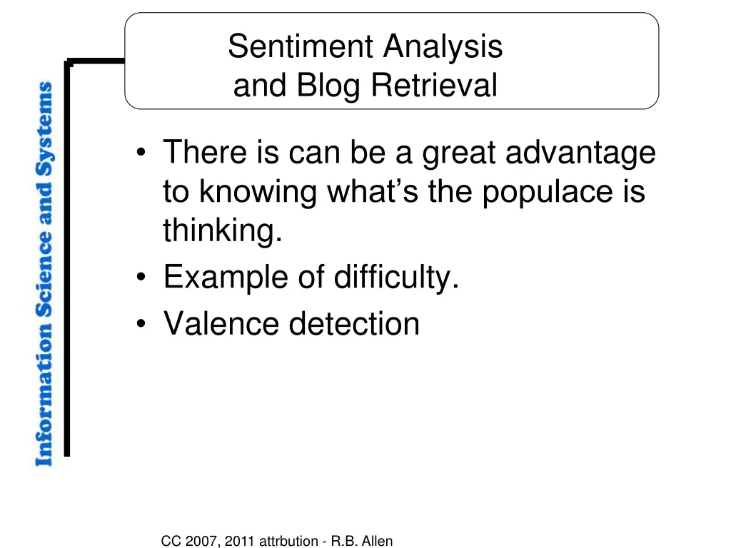 sentiment analysis and blog retrieval