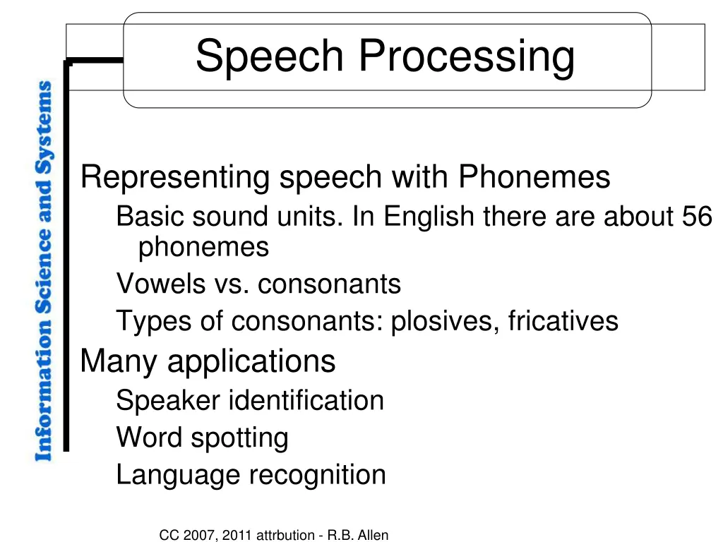 speech processing