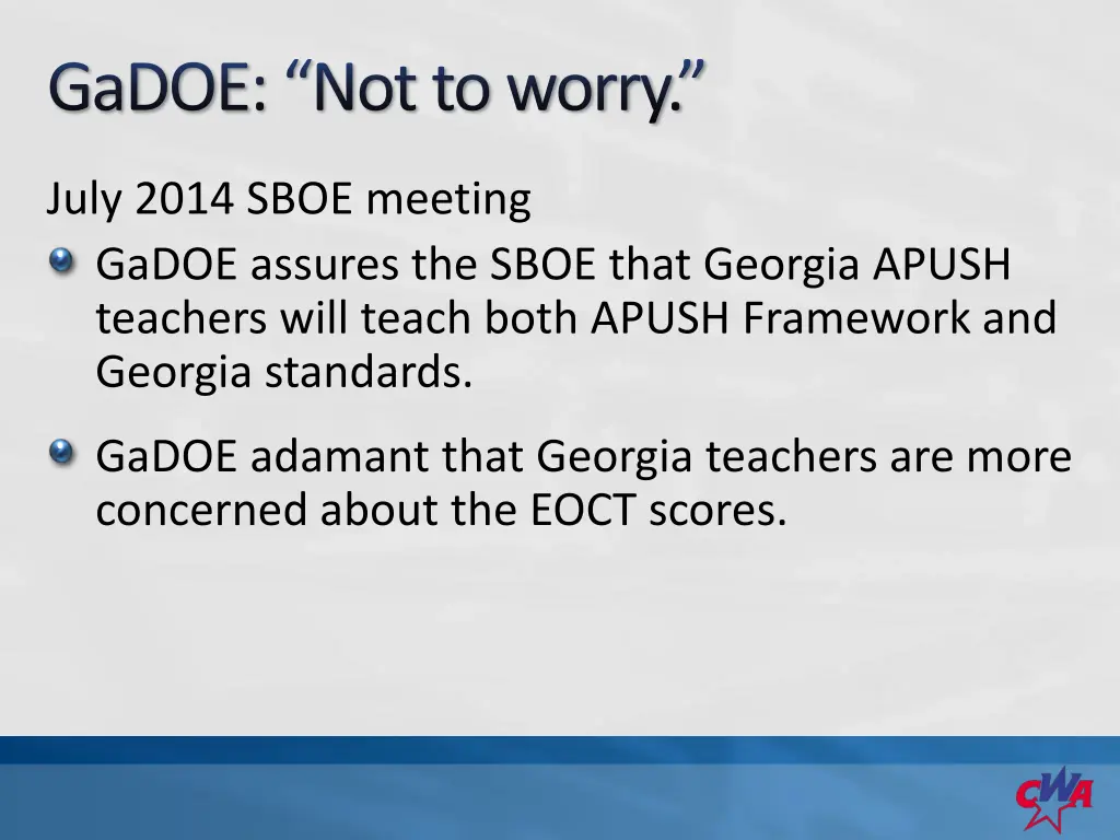 gadoe not to worry