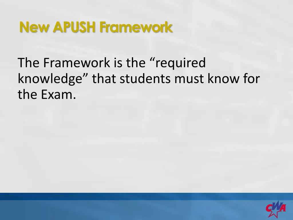 new apush framework 1