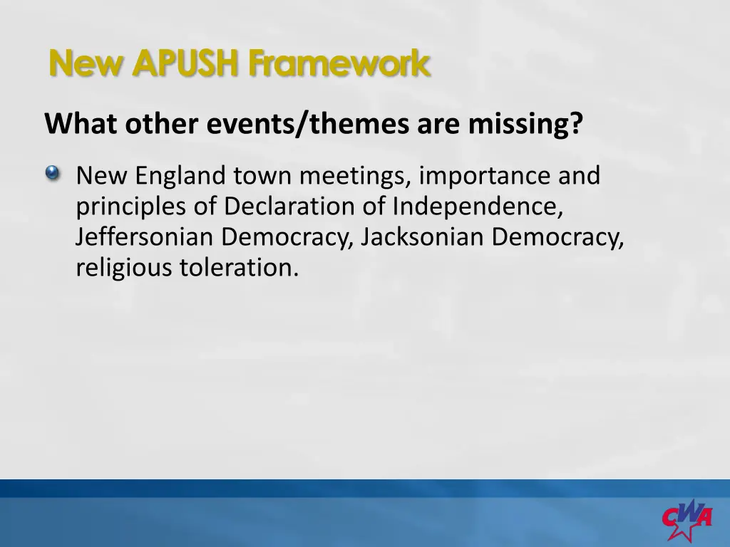 new apush framework 6
