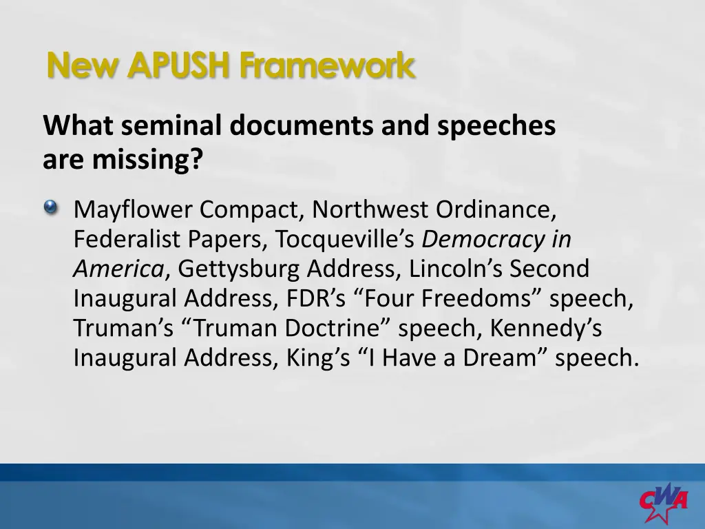 new apush framework 7