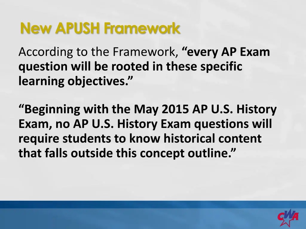 new apush framework