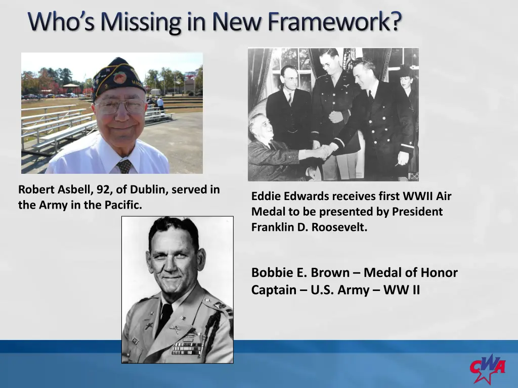who s missing in new framework