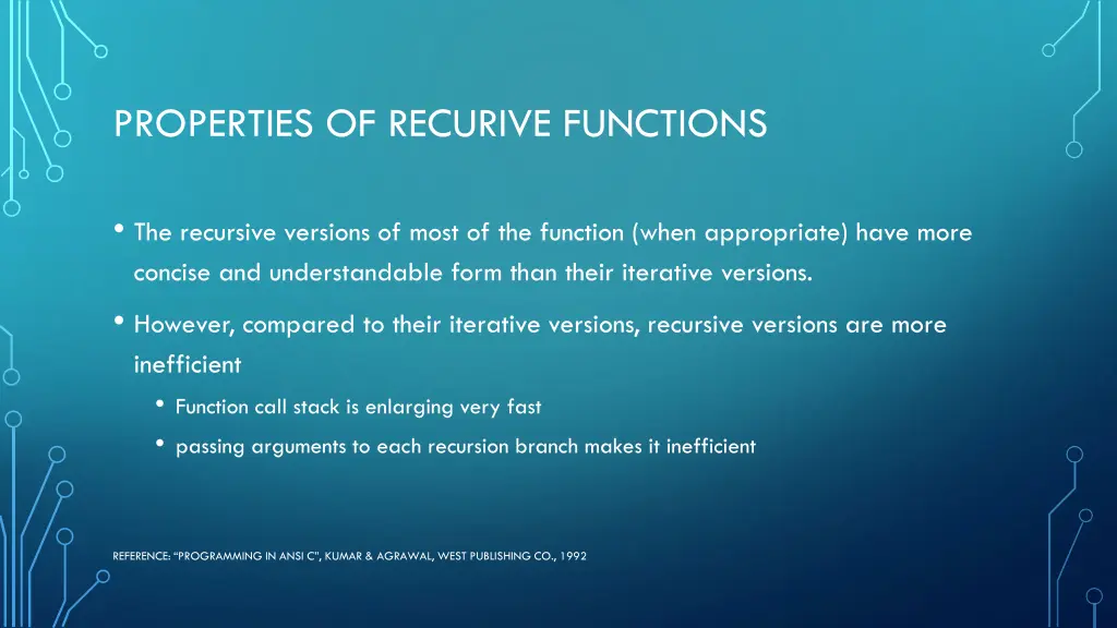 properties of recurive functions