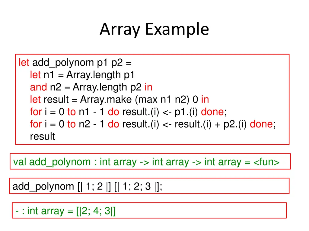 array example