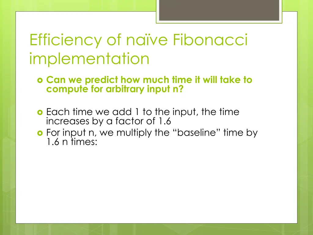 efficiency of na ve fibonacci implementation 1