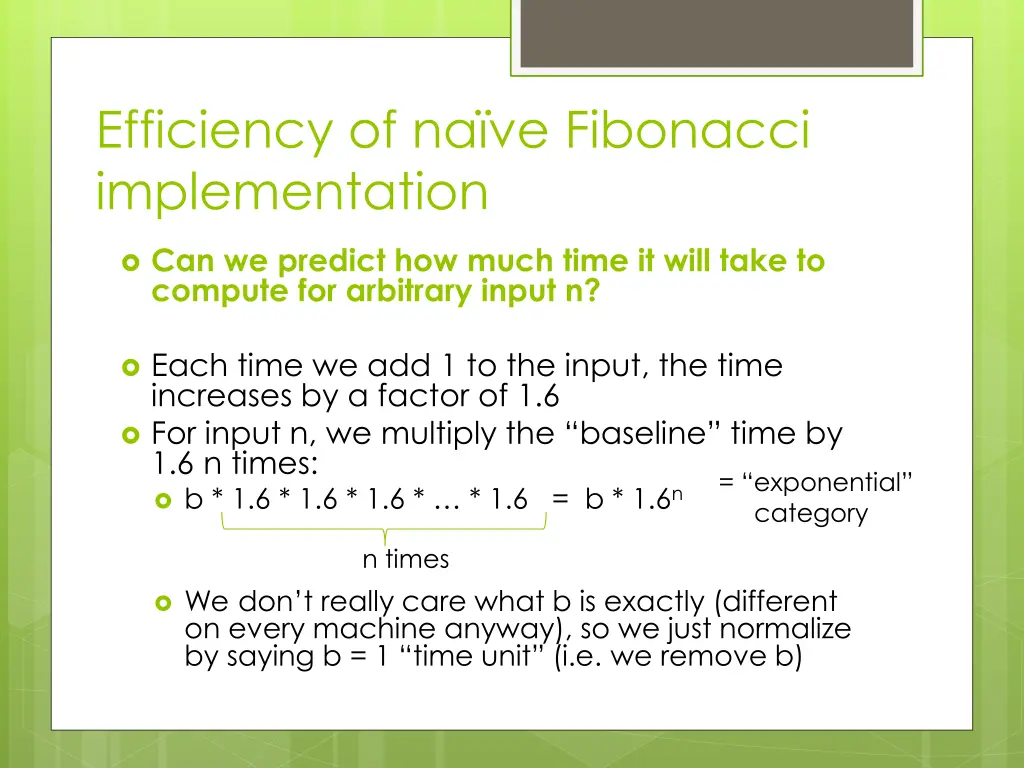 efficiency of na ve fibonacci implementation 4