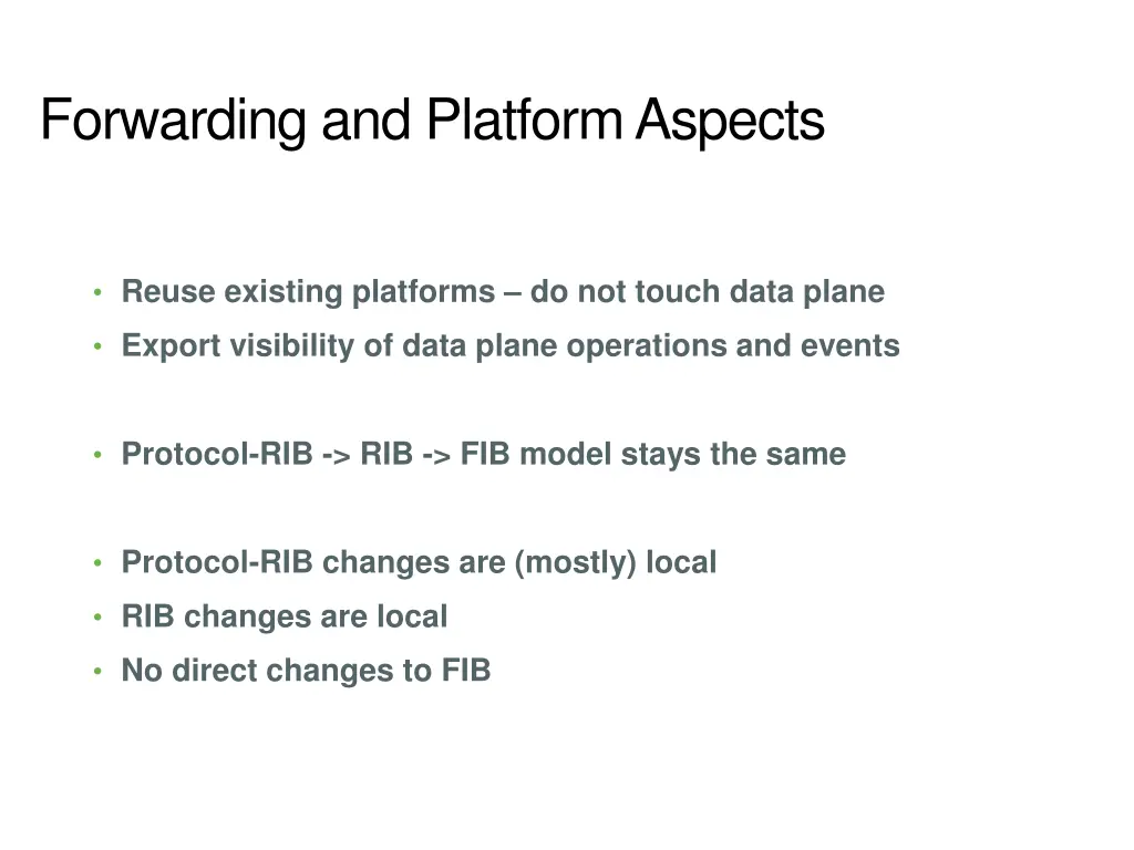 forwarding and platform aspects