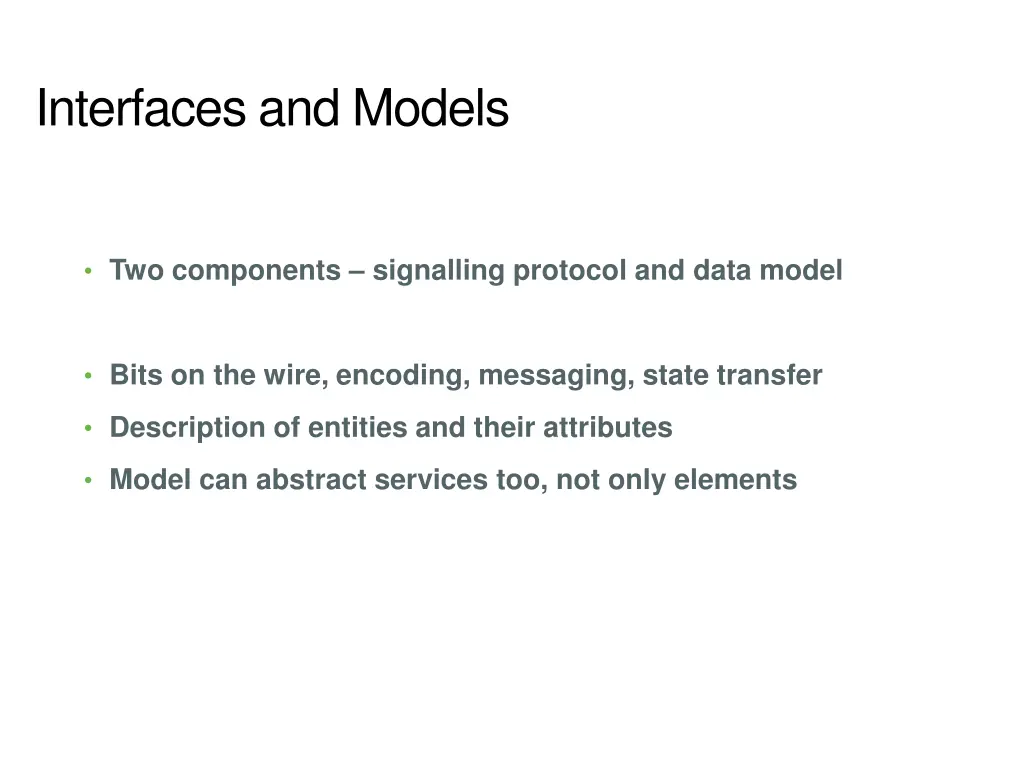 interfaces and models