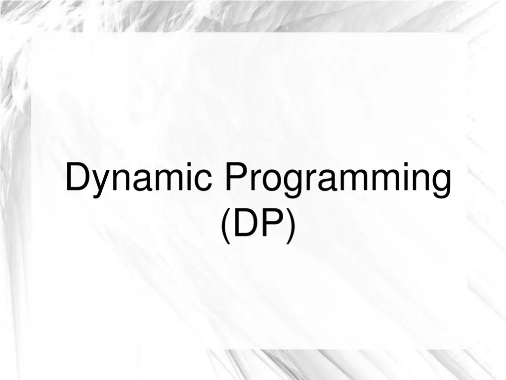 dynamic programming dp