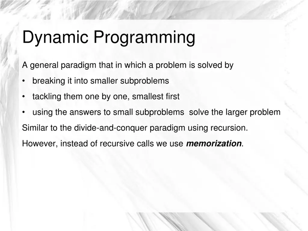dynamic programming