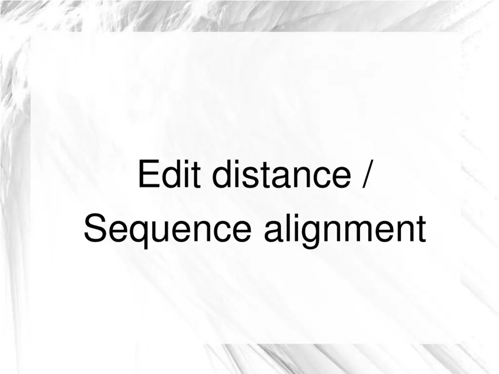 edit distance sequence alignment