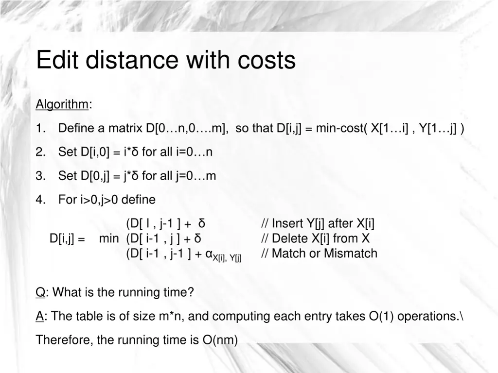 edit distance with costs