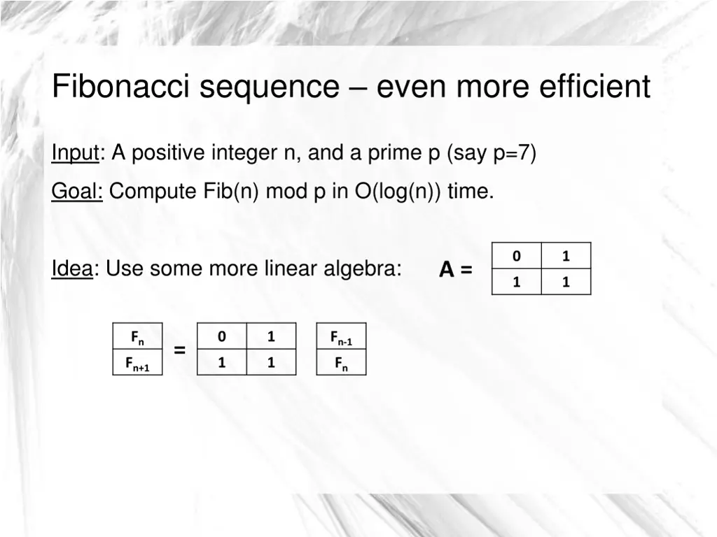 fibonacci sequence even more efficient 1