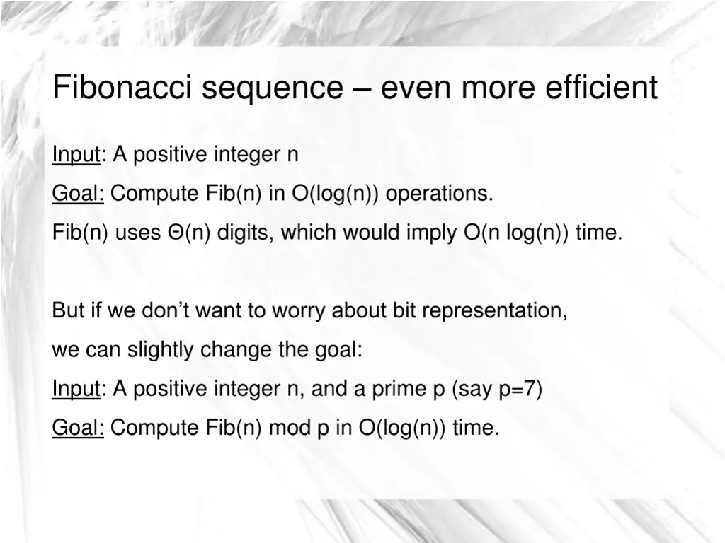 fibonacci sequence even more efficient