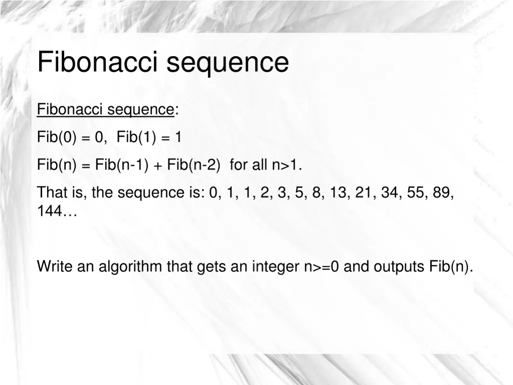 fibonacci sequence