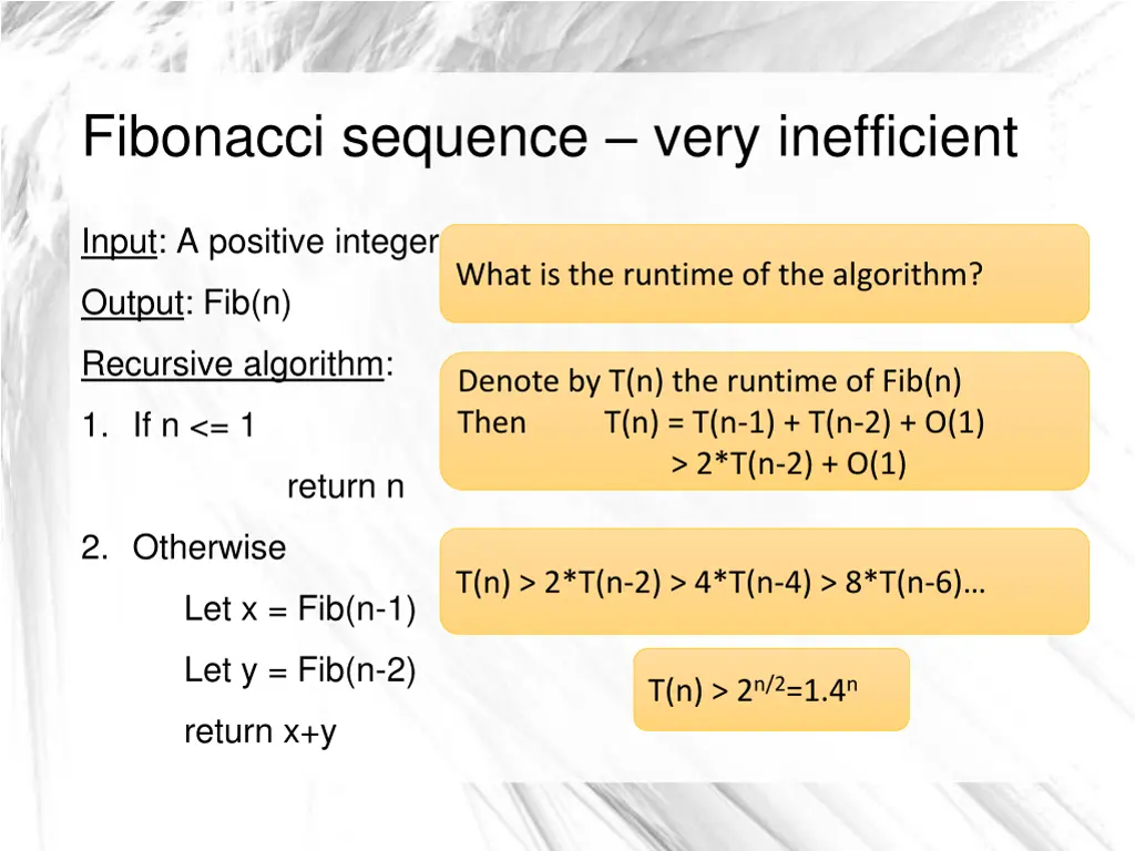 fibonacci sequence very inefficient