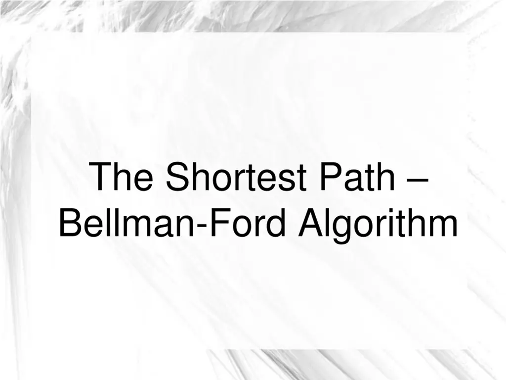 the shortest path bellman ford algorithm