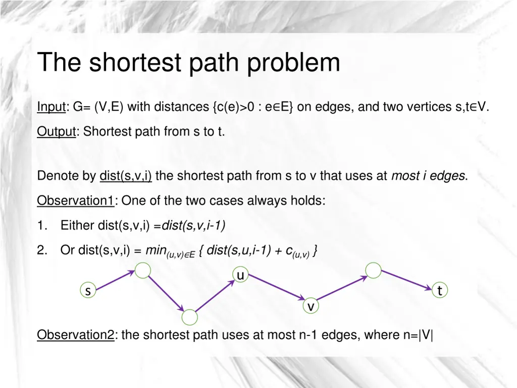 the shortest path problem