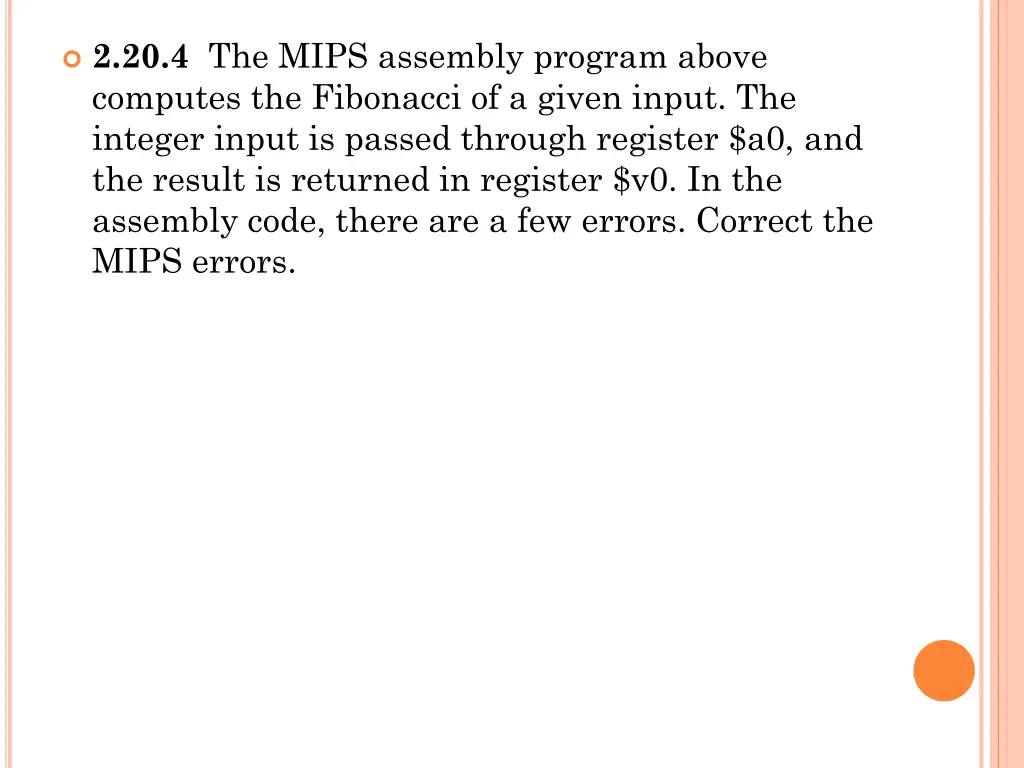 2 20 4 the mips assembly program above computes