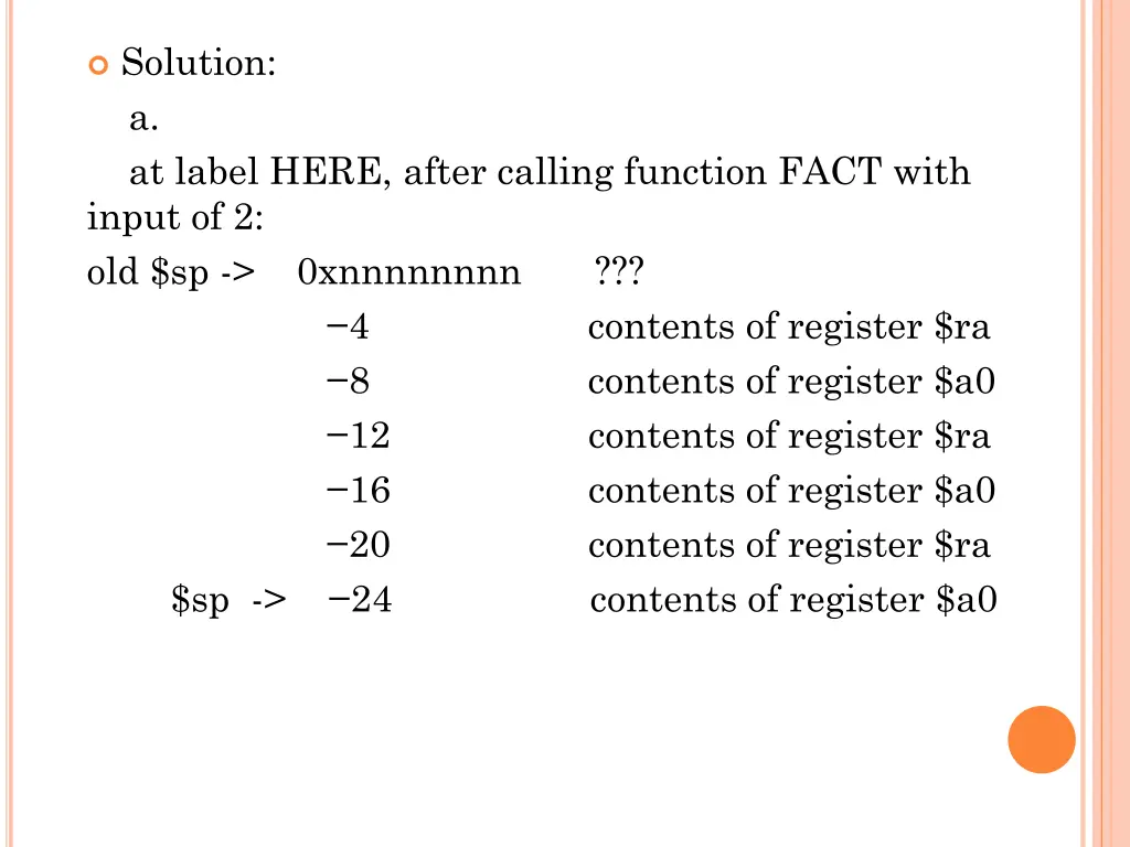 solution a at label here after calling function 1