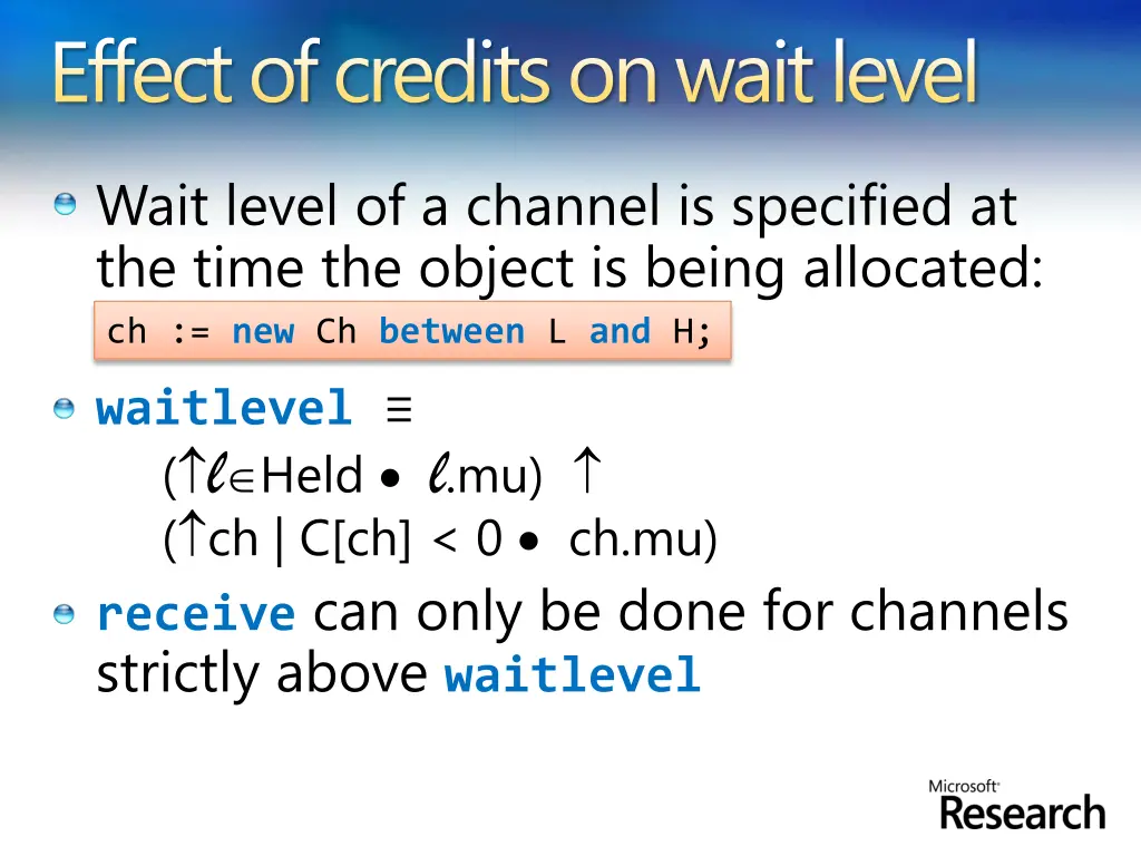 effect of credits on wait level