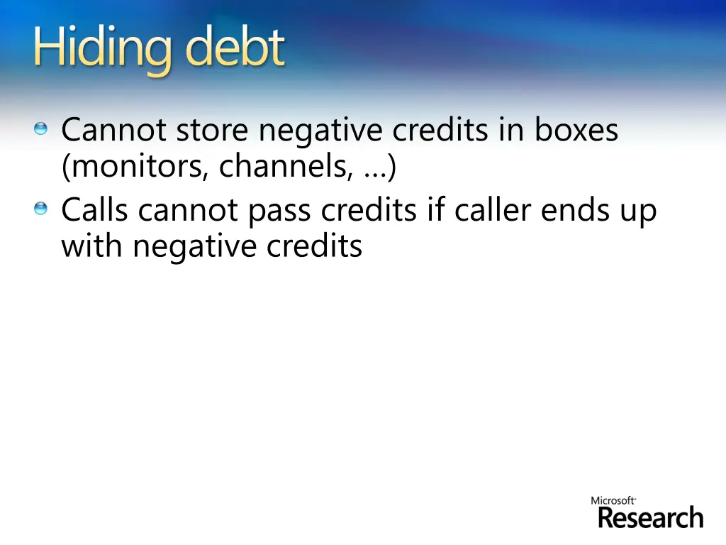 hiding debt