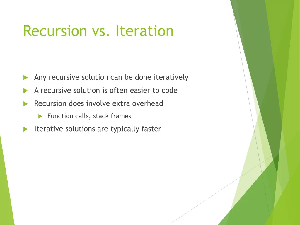 recursion vs iteration