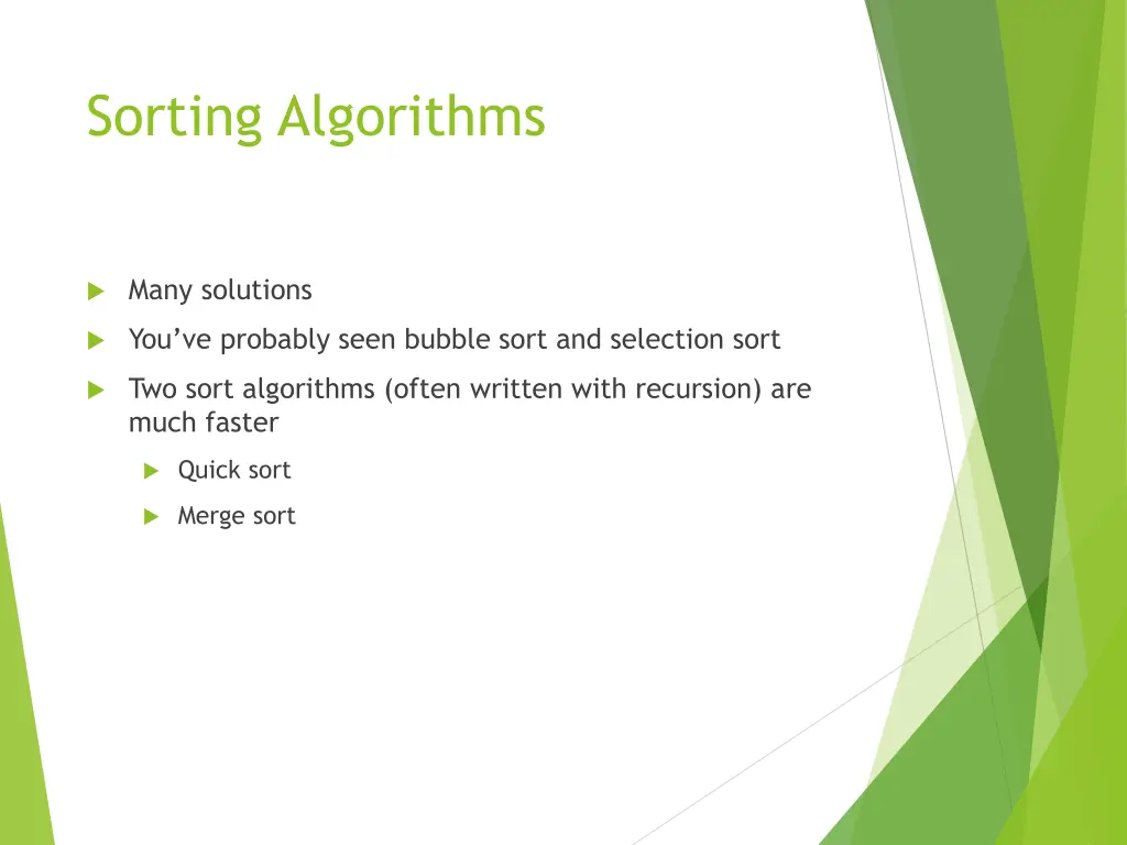 sorting algorithms