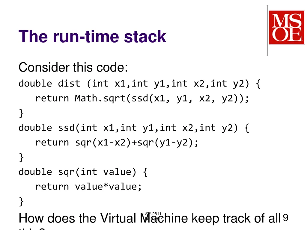 the run time stack
