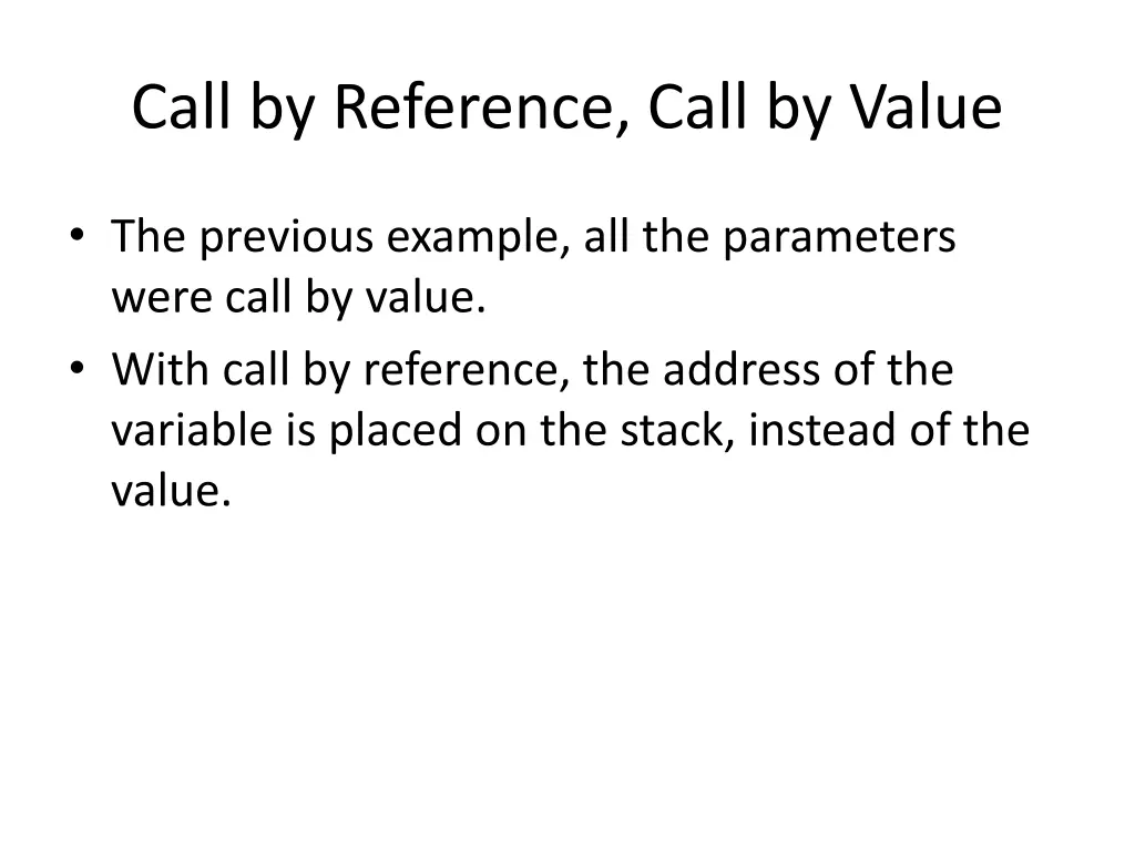call by reference call by value