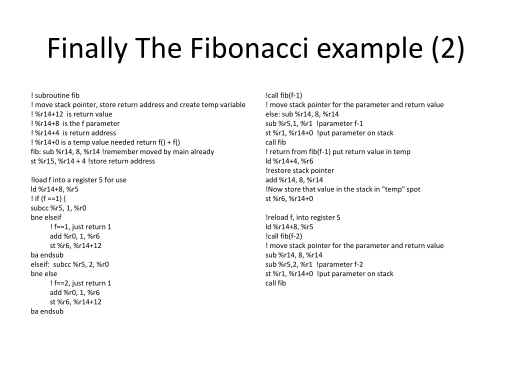 finally the fibonacci example 2