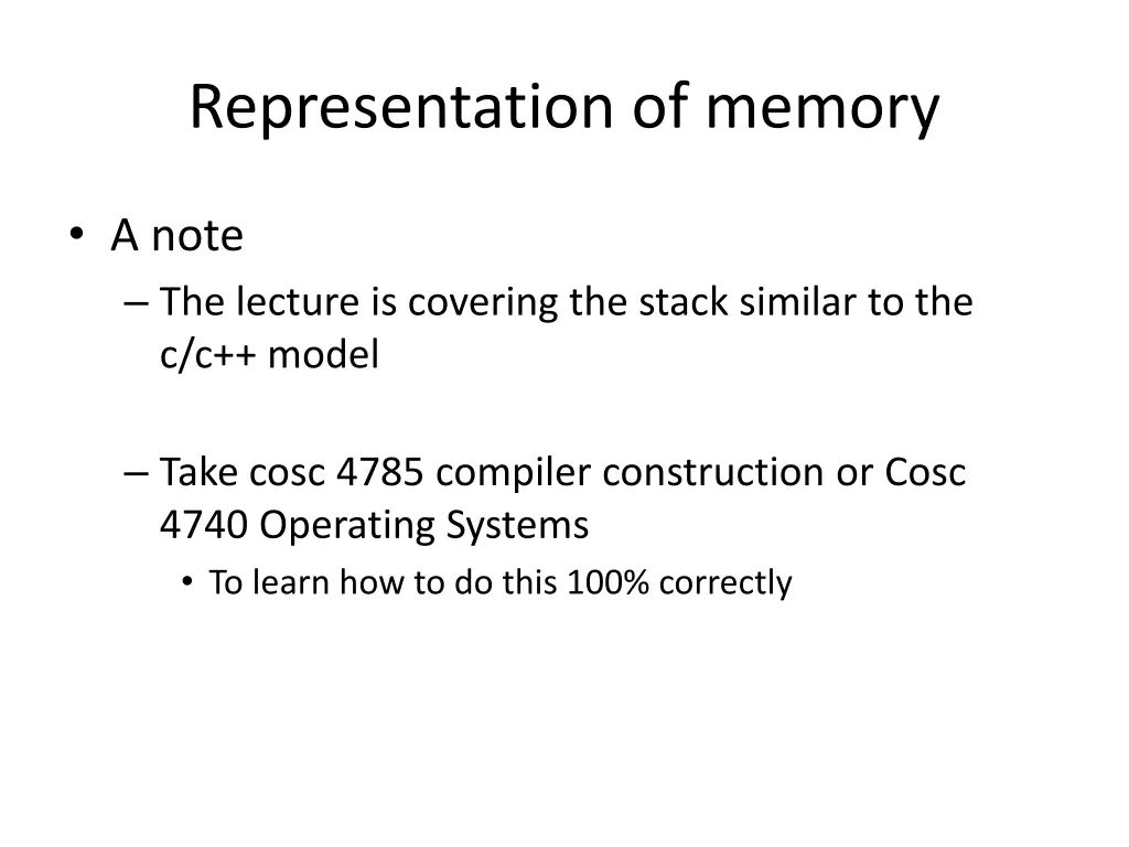 representation of memory 1