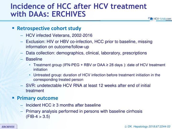 incidence of hcc after hcv treatment with daas