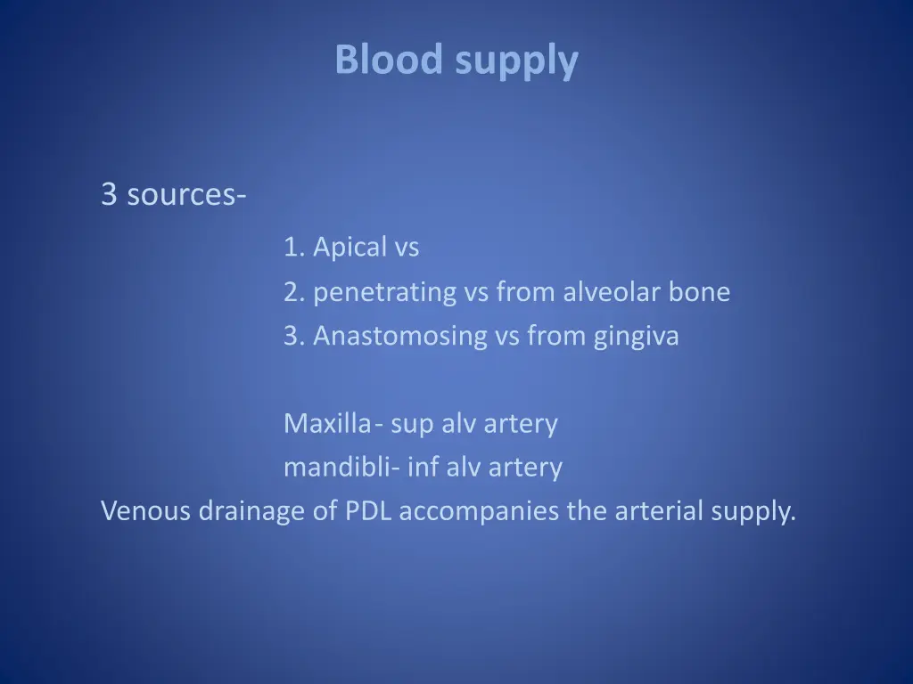 blood supply