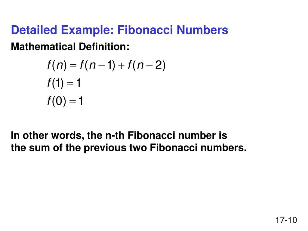 detailed example fibonacci numbers mathematical