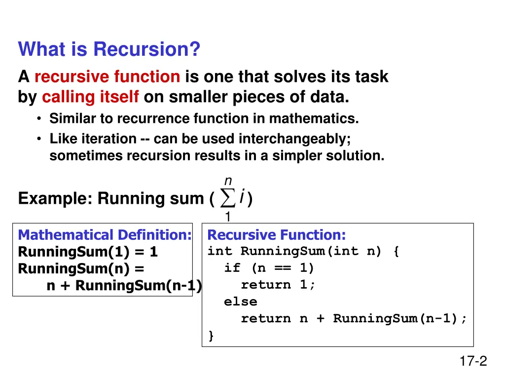 what is recursion a recursive function