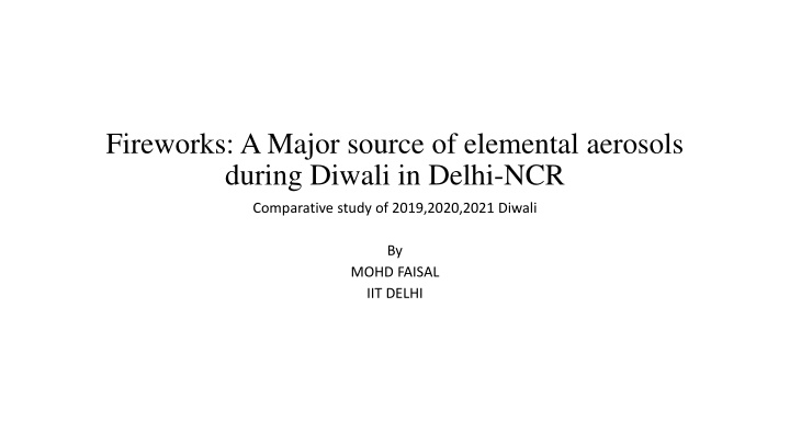 fireworks a major source of elemental aerosols