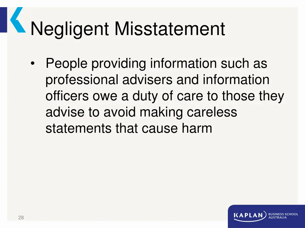 negligent misstatement