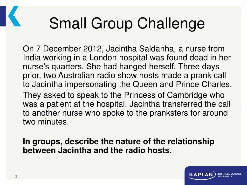 small group challenge