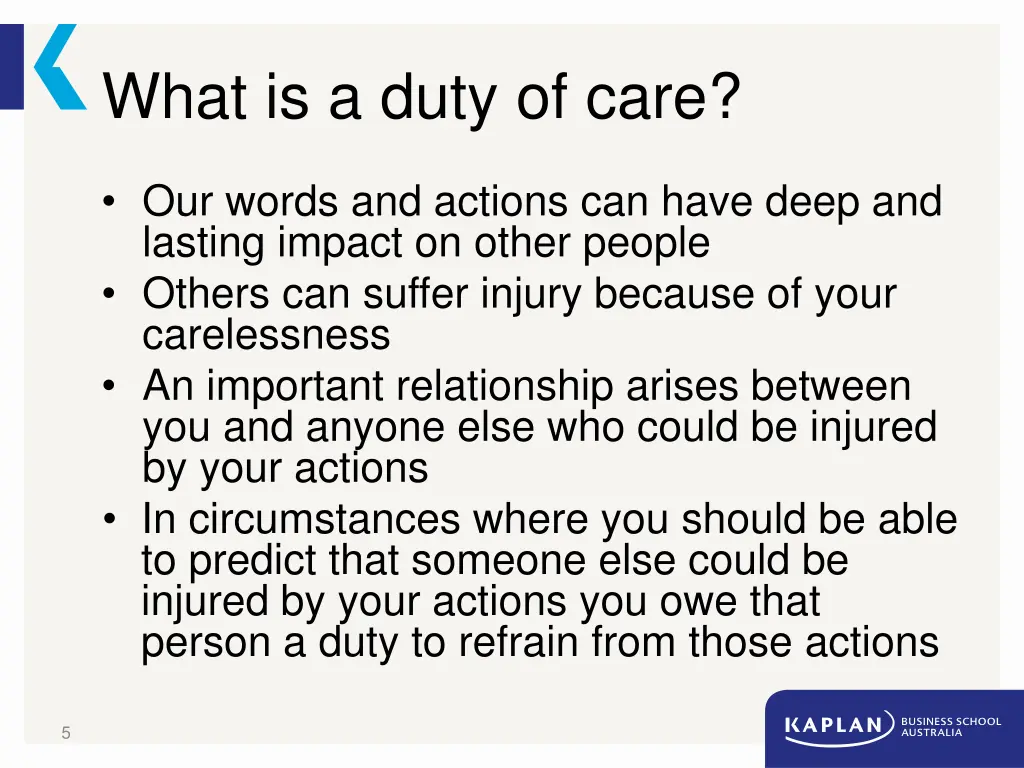 what is a duty of care
