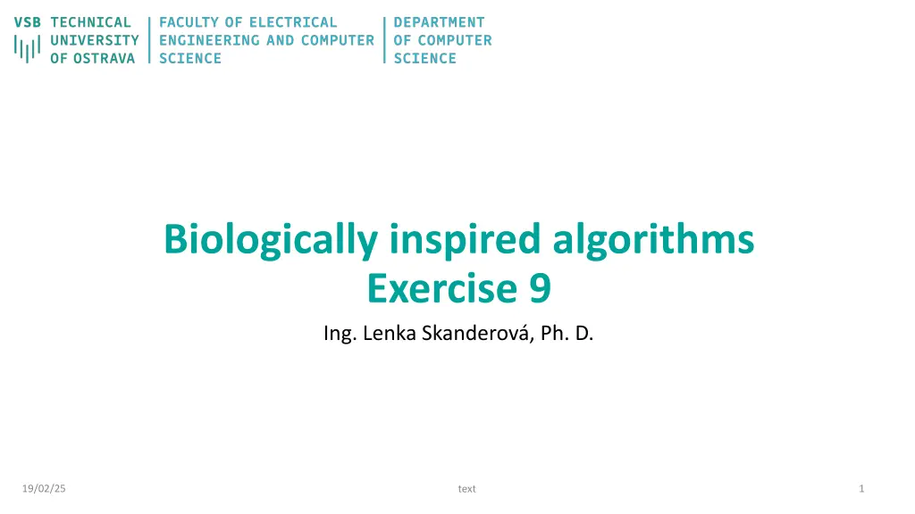 biologically inspired algorithms exercise