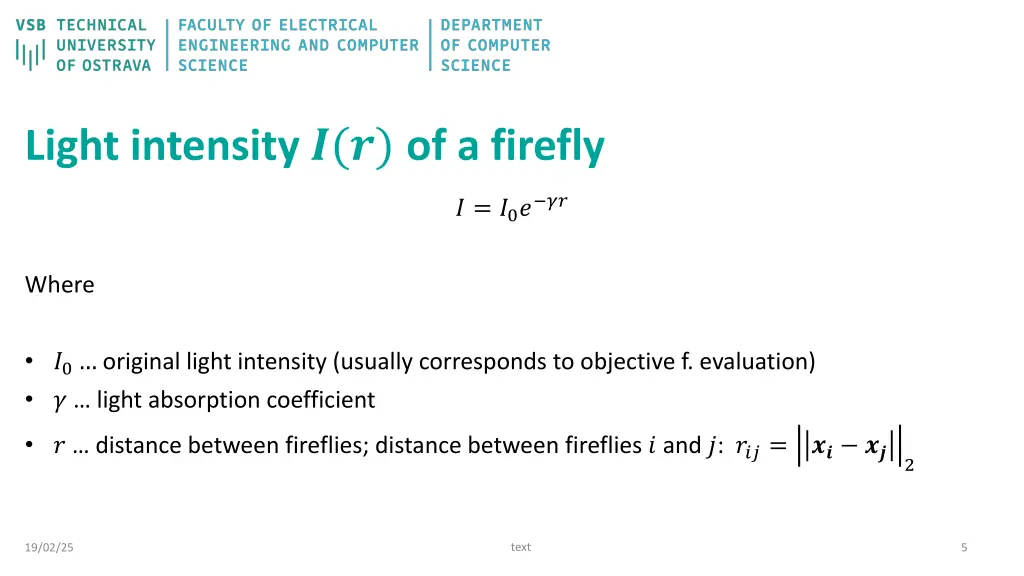 light intensity of a firefly