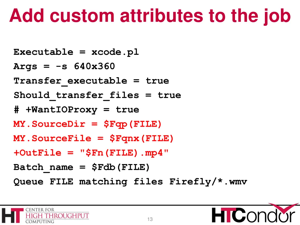 add custom attributes to the job