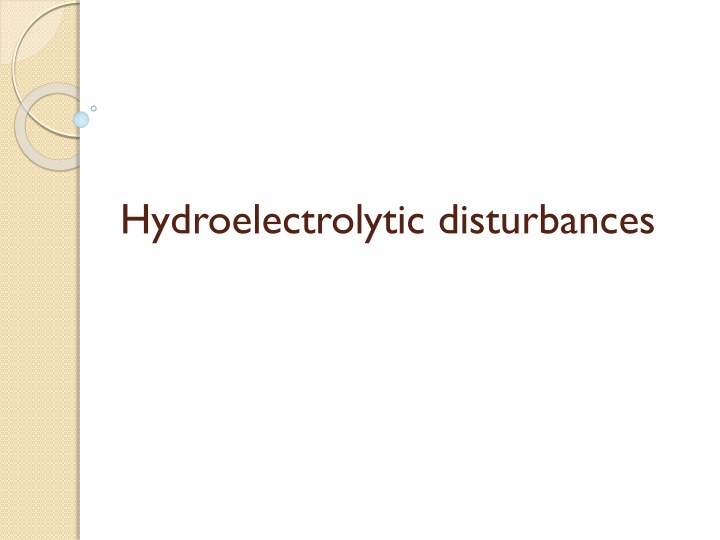 hydroelectrolytic disturbances
