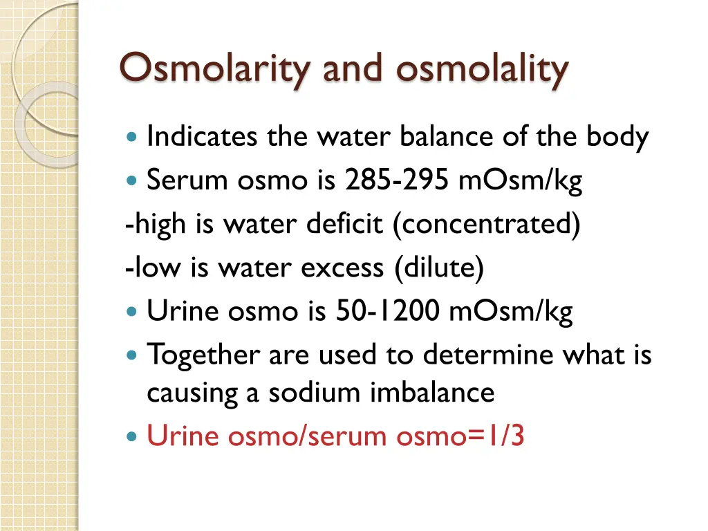 osmolarity and osmolality