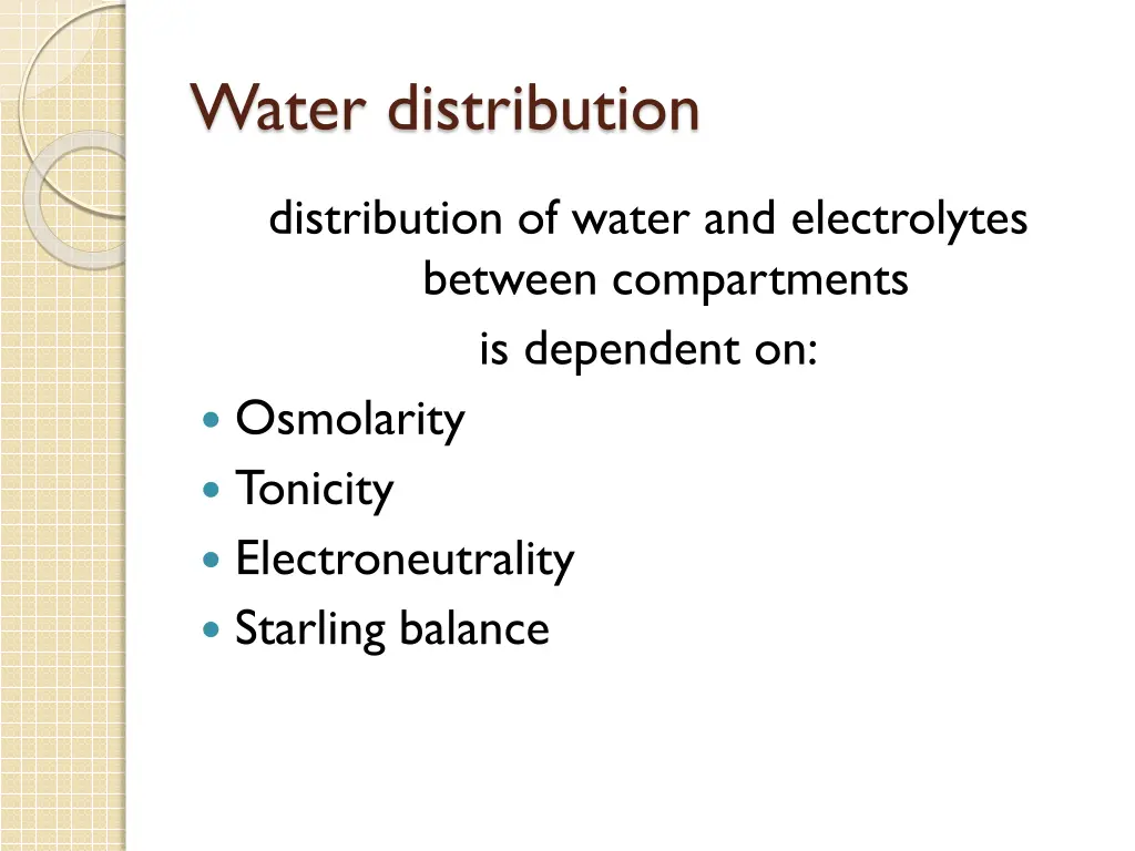 water distribution