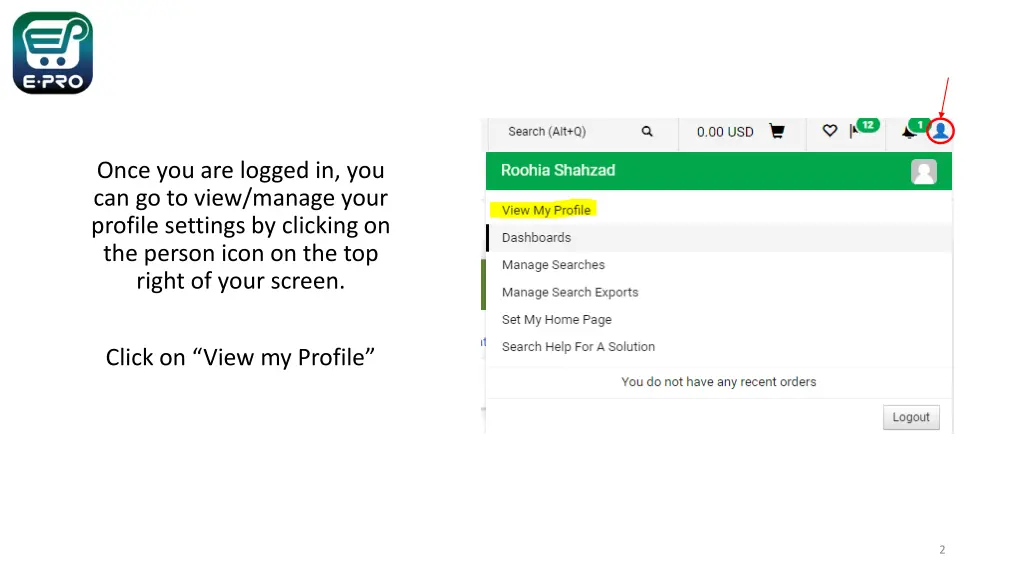 once you are logged in you can go to view manage