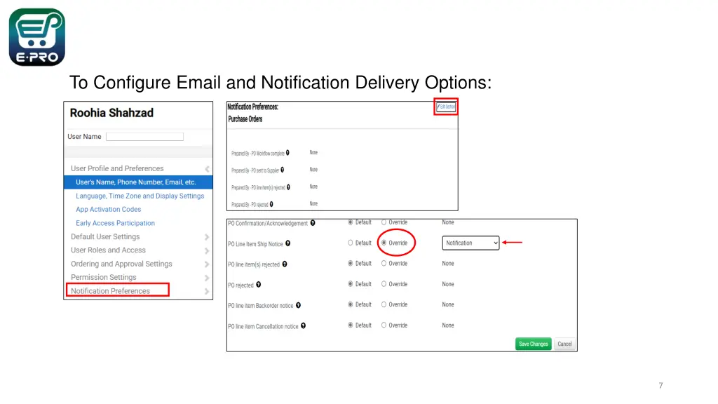 to configure email and notification delivery 1